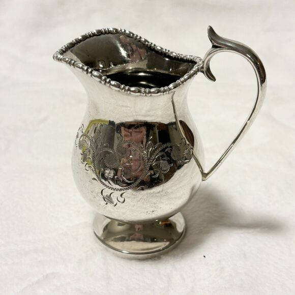 Vintage SHEFFIELD Silver Plate Sugar Scuttle Creamer Set Ornate Engraved England - Picture 9 of 15